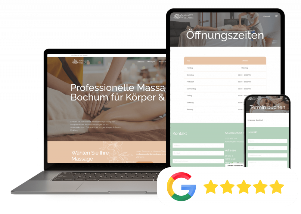 Mockup von einem Massagesalon Design.